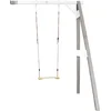 Image de AXI Enkele Houten Aanbouwschommel in Grijs/Wit - FSC hout - Schommel met muurbevestiging, 1 Schommelzitje en 2 grondankers - Schommelset voor kinderen - 10 jaar Garantie!