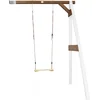Image de AXI Enkele Houten Aanbouwschommel in Wit/Bruin - FSC hout - Schommel met muurbevestiging, 1 Schommelzitje en 2 grondankers - Schommelset voor kinderen - 10 jaar Garantie!
