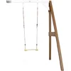 Image de AXI Enkele Houten Aanbouwschommel in Bruin/Wit - FSC hout - Schommel met muurbevestiging, 1 Schommelzitje en 2 grondankers - Schommelset voor kinderen - 10 jaar Garantie!