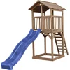 Image de AXI Beach Tower Speeltoestel in Bruin - Speeltoren met Zandbak en Blauwe Glijbaan - FSC hout - Speelhuis op palen voor de tuin