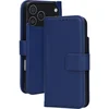 Image de Mobiparts MagSafe Portemonnee/Boekhoesje geschikt voor Apple iPhone 17 Pro Max - Echt Leer - Magnetische Sluiting - Ruimte voor drie pasjes - Microvezel voering - Blauw