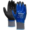 Image de OXXA Full-Nitrile 14-650 handschoen - Maat 9 (L) - Blauw/zwart - Nitril/Nylon - Gebreid manchet - EN 388:2016