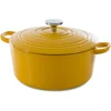 Image de BK Bourgogne Braadpan Gietijzer 28cm/6.7l - inductie braadpan - gietijzeren braadpan - ovenbestendig tot 230 graden - deksel met druipringen - wit geëmailleerde binnenkant - Sunny Yellow