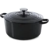 Image de BK Bourgogne Braadpan Gietijzer 28cm/6.7l - inductie braadpan - gietijzeren braadpan - ovenbestendig tot 230 graden - deksel met druipringen - wit geëmailleerde binnenkant - Zwart
