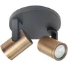 Image de Opbouwspot Aston | Zwart Brons Metaal | Rond | GU10 | 2-voudig |   17cm