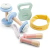 Image de Woet® Houten Fitness Set voor Kinderen - Speelgoedset met 5 Onderdelen - Inclusief Gewichten, Springtouw en Haarband - FSC - Rollenspel Sport - Vanaf 3 Jaar