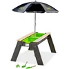 Image de EXIT Aksent Zand- & Watertafel - met Parasol & Tuingereedschap - Watertafel Kinderen - Zandbak - Hout - Buiten