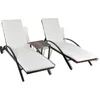 Image de vidaXL - Ligbedden - met - tafel - poly - rattan - bruin
