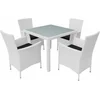 Image de vidaXL - 5-delige - Tuinset - poly - rattan - crèmewit
