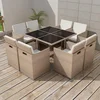 Image de vidaXL - 9-delige - Tuinset - met - kussens - poly - rattan - beige