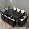 Image de vidaXL - 11-delige - Tuinset - met - kussens - poly - rattan - zwart