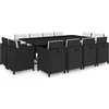 Image de vidaXL - 13-delige - Tuinset - met - kussens - poly - rattan - zwart
