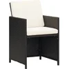 Image de vidaXL - Tuinstoelen - 2 - st - met - kussens - poly - rattan - zwart