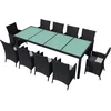 Image de vidaXL - 11-delige - Tuinset - met - kussens - poly - rattan - zwart