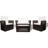 Image de vidaXL - 4-delige - Loungeset - met - kussens - poly - rattan - bruin