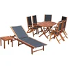 Image de vidaXL - 9-delige - Tuinset - met - kussens - massief - acaciahout