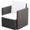 Image de vidaXL - Tuinstoel - met - kussens - poly - rattan - bruin