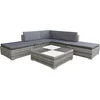 Image de vidaXL - 6-delige - Loungeset - met - kussens - poly - rattan - grijs