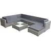 Image de vidaXL - 8-delige - Loungeset - met - kussens - poly - rattan - grijs