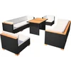 Image de vidaXL - 10-delige - Loungeset - met - kussens - poly - rattan - zwart