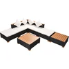 Image de vidaXL - 7-delige - Loungeset - met - kussens - poly - rattan - zwart