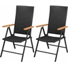 Image de vidaXL - Tuinstoelen - stapelbaar - 2 - st - poly - rattan - zwart