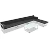 Image de vidaXL - 5-delige - Loungeset - textileen - aluminium - zwart