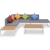 Image de vidaXL - 4-delige - Loungeset - met - kussens - aluminium - en - HKC