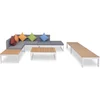 Image de vidaXL - 5-delige - Loungeset - met - kussens - aluminium - en - HKC