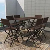 Image de vidaXL - 7-delige - Tuinset - inklapbaar - staal - poly - rattan - bruin