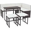 Image de vidaXL - 5-delige - Tuinset - staal - poly - rattan - bruin
