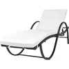 Image de vidaXL - Ligbed - met - kussen - poly - rattan - zwart
