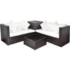 Image de vidaXL - 4-delige - Loungeset - met - kussens - poly - rattan - bruin