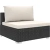 Image de vidaXL - 4-delige - Loungeset - met - kussens - poly - rattan - zwart