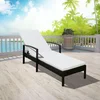 Image de vidaXL - Ligbed - met - kussen - poly - rattan - bruin