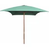 Image de vidaXL - Parasol - met - houten - paal - 200x300 - cm - groen