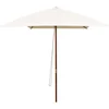Image de vidaXL - Parasol - met - houten - paal - 200x300 - cm - crèmewit