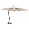 Image de vidaXL - Zweefparasol - met - houten - paal - 300x300 - cm - wit
