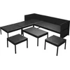 Image de vidaXL - 6-delige - Loungeset - met - kussens - poly - rattan - zwart
