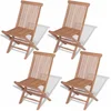 Image de vidaXL - Tuinstoelen - inklapbaar - 4 - st - massief - teakhout