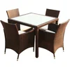 Image de vidaXL - 5-delige - Tuinset - met - kussens - poly - rattan - bruin
