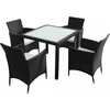 Image de vidaXL - 5-delige - Tuinset - met - kussens - poly - rattan - zwart