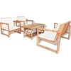 Image de vidaXL - 4-delige - Loungeset - met - kussens - bamboe