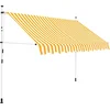 Image de vidaXL - Luifel - handmatig - uittrekbaar - 250 - cm - oranje - en - witte - strepen