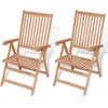 Image de vidaXL - Tuinstoelen - 2 - st - verstelbaar - massief - teakhout