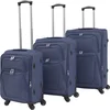 Image de vidaXL - Trolleyset - marineblauw - 3-delig