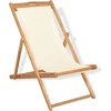 Image de vidaXL - Ligstoel - 56x105x96 - cm - teakhout - crème