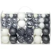 Image de vidaXL - 100-delige - Kerstballenset - 3/4/6 - cm - wit/grijs