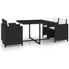 Image de vidaXL - 5-delige - Tuinset - met - kussens - poly - rattan - zwart
