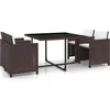 Image de vidaXL - 5-delige - Tuinset - met - kussens - poly - rattan - bruin